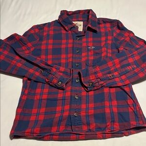Hollister Red and Blue Plaid Shirt